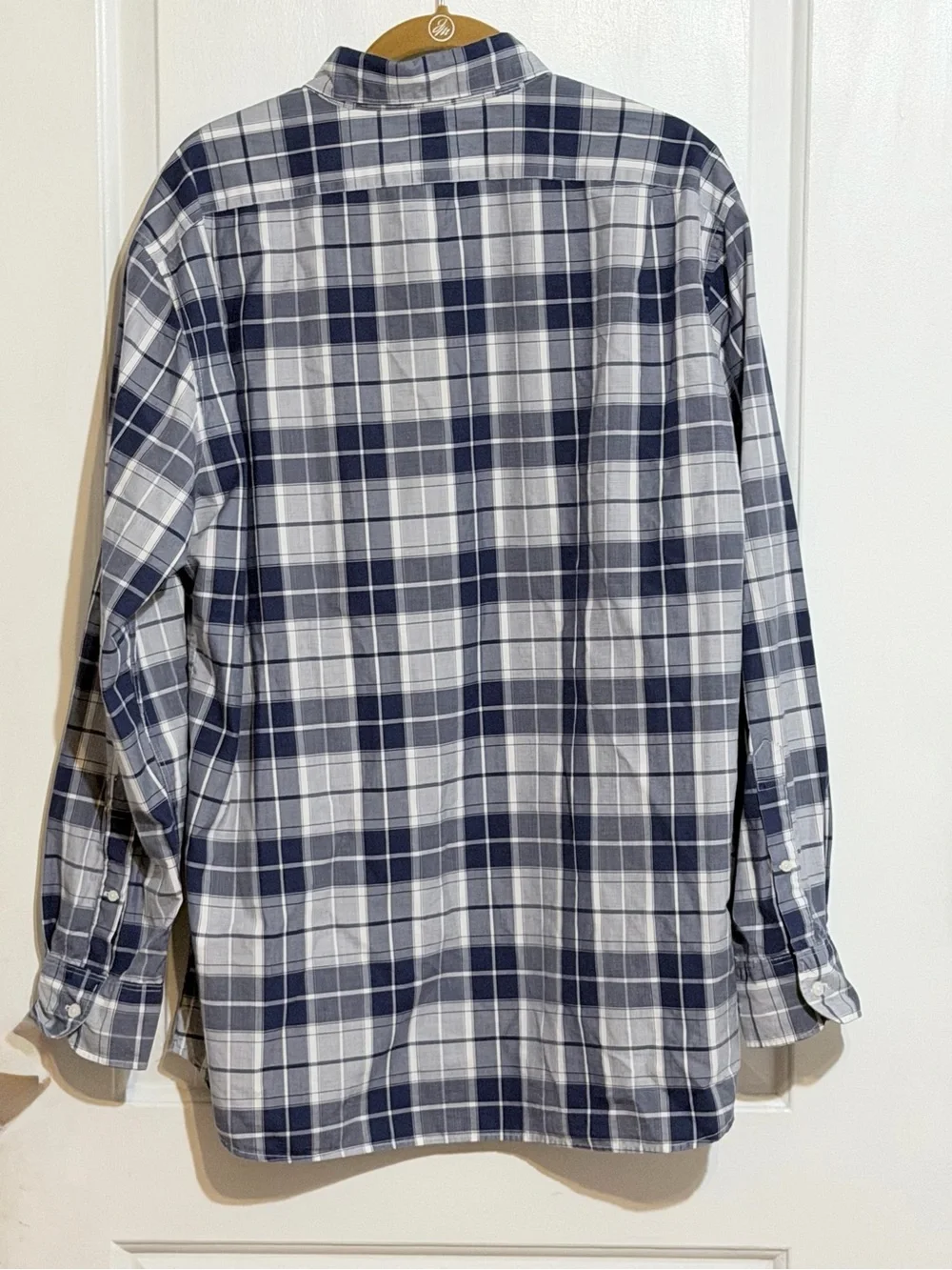 J. Crew Men's Navy and White Plaid Button-Down Shirt Slim fit